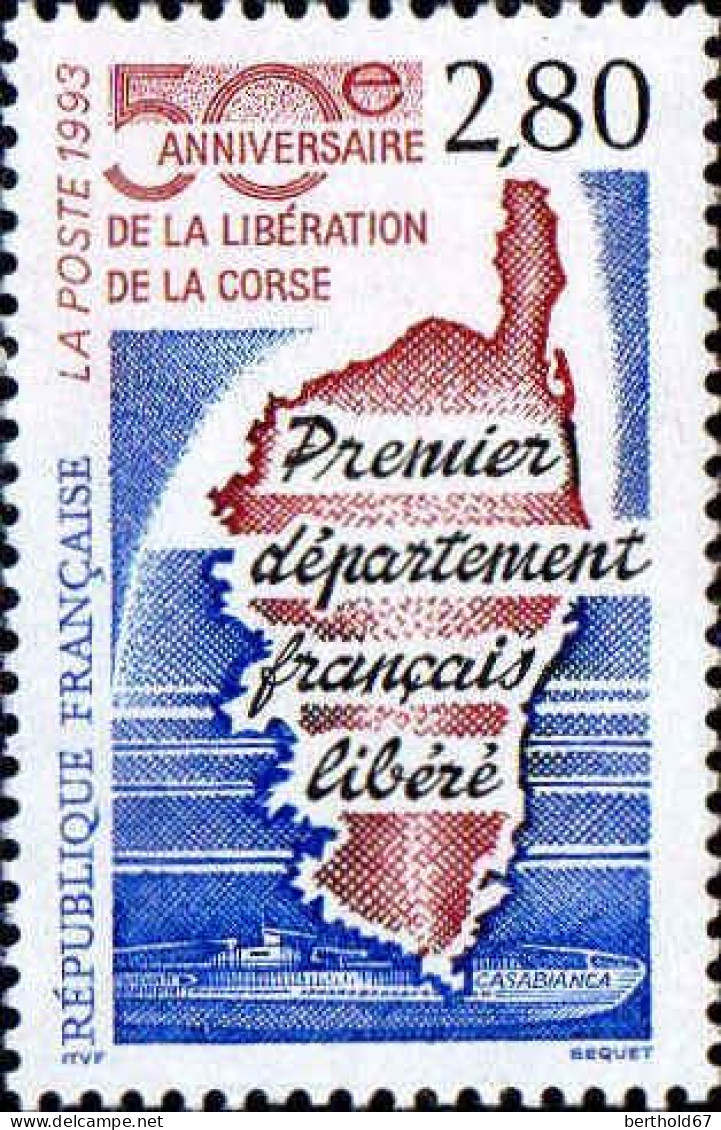 France Poste N** Yv:2829 Mi:2974 Libération De La Corse - Unused Stamps