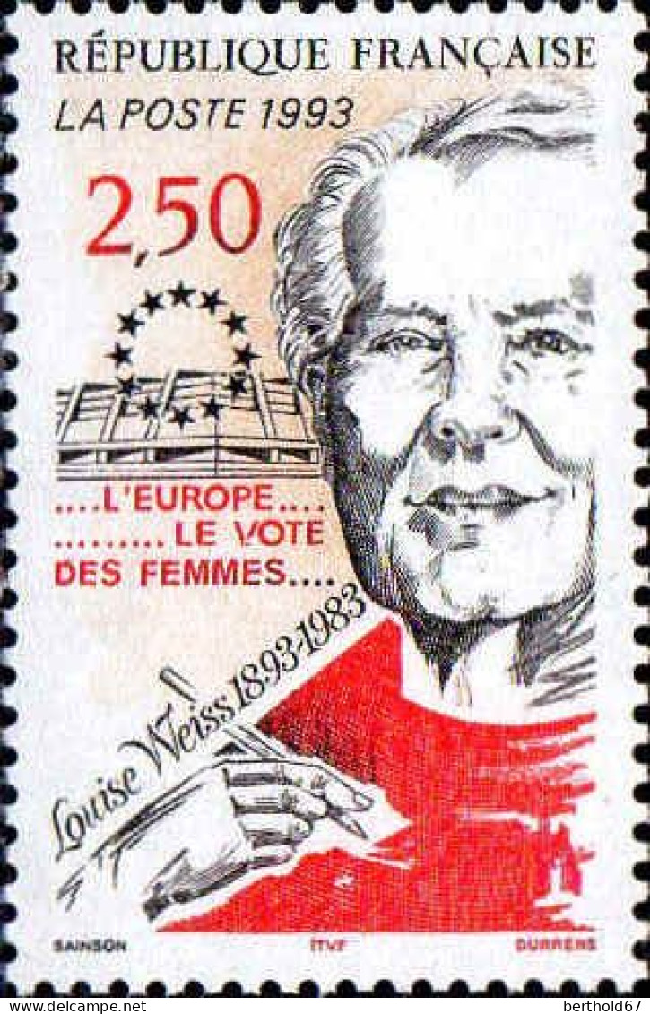 France Poste N** Yv:2809 Mi:2956 Louise Weiss - Unused Stamps