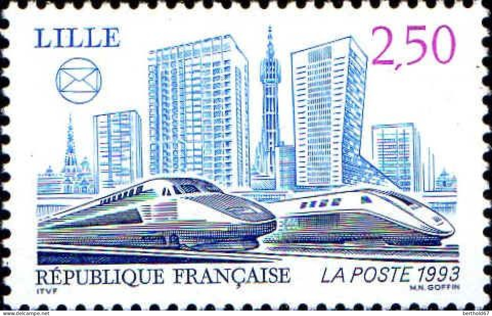 France Poste N** Yv:2811 Mi:2957 Lille Ferrovière TGV - Neufs