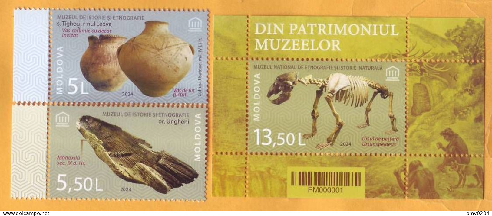 2024 Moldova  „From The Museums’ Patrimony”  Monoxilo, Ursus Spelaeus, Block, Clay And Ceramic Vessels. - Moldavie