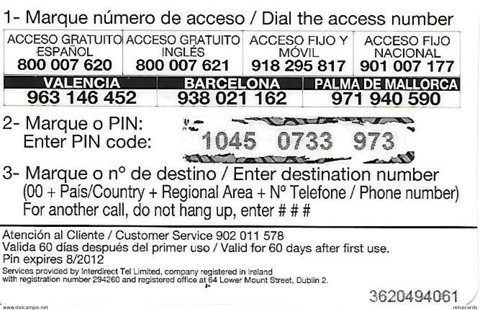 Spain: Prepaid IDT - Ashuria 08.12 - Autres & Non Classés