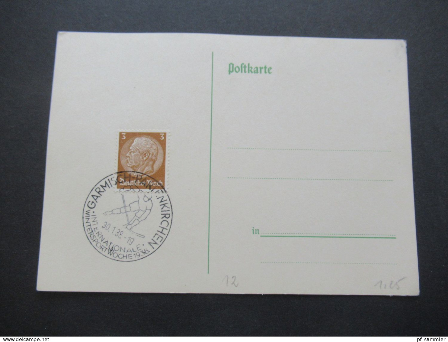 3.Reich 1937 / 1938 blanko PK mit Hindenburg Frankatur insgesamt 50 Stück verschiedene Sonderstempel! Propaganda Stempel