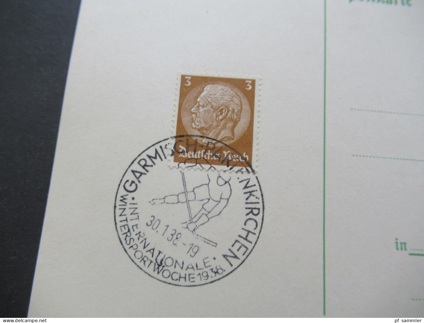 3.Reich 1937 / 1938 blanko PK mit Hindenburg Frankatur insgesamt 50 Stück verschiedene Sonderstempel! Propaganda Stempel