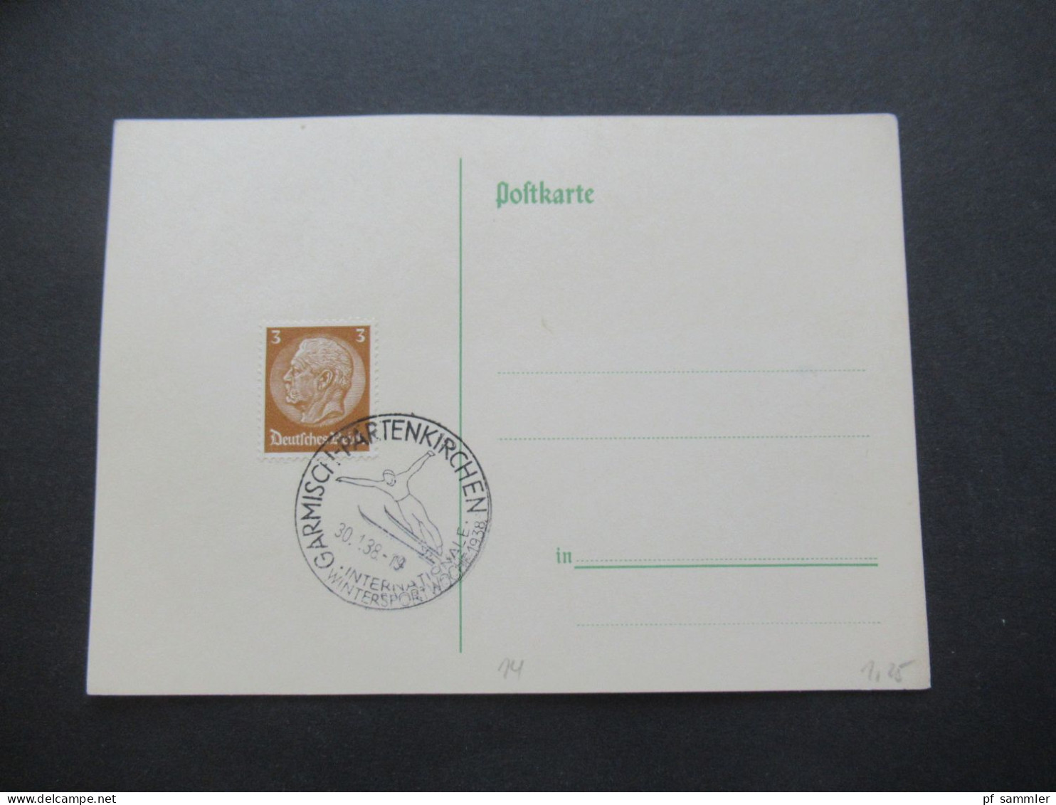 3.Reich 1937 / 1938 blanko PK mit Hindenburg Frankatur insgesamt 50 Stück verschiedene Sonderstempel! Propaganda Stempel