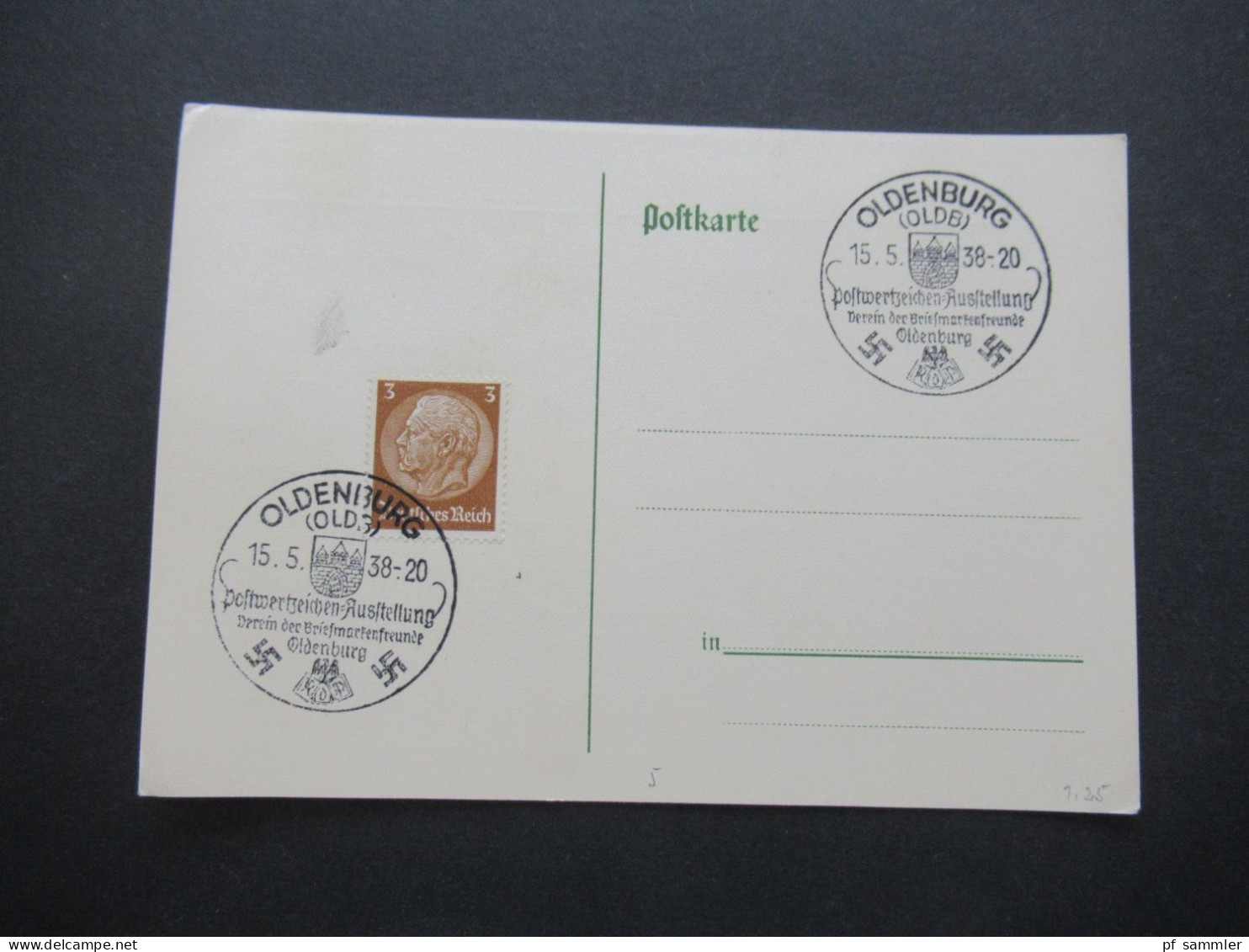 3.Reich 1937 / 1938 blanko PK mit Hindenburg Frankatur insgesamt 50 Stück verschiedene Sonderstempel! Propaganda Stempel