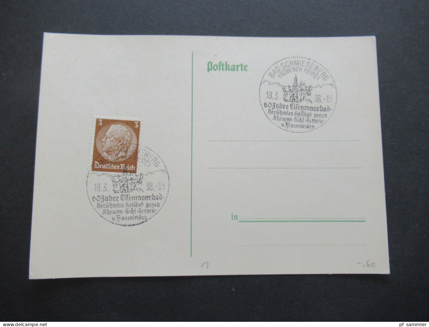 3.Reich 1937 / 1938 blanko PK mit Hindenburg Frankatur insgesamt 50 Stück verschiedene Sonderstempel! Propaganda Stempel