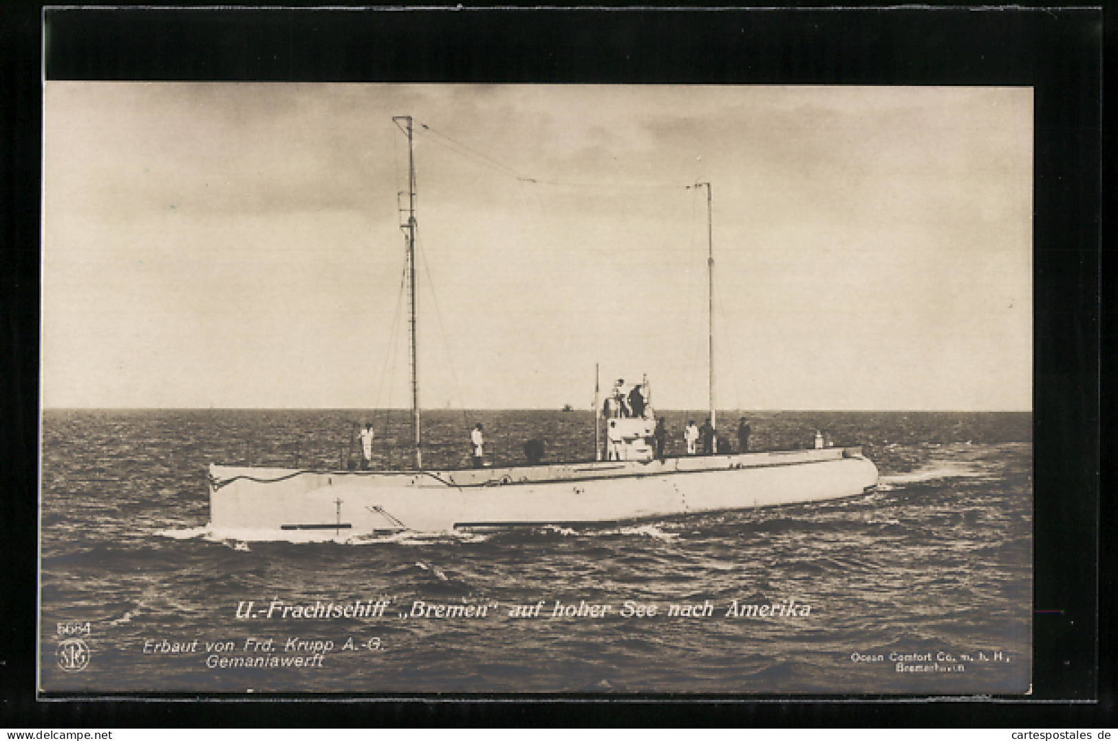 AK Fracht-U-Boot Bremen Auf Hoher See Nach Amerika  - Warships
