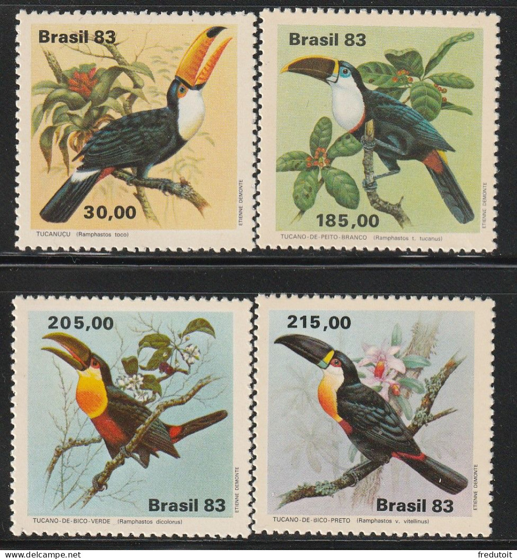 BRESIL - N°1600/3 ** (1983) Oiseaux  : Toucans - Unused Stamps