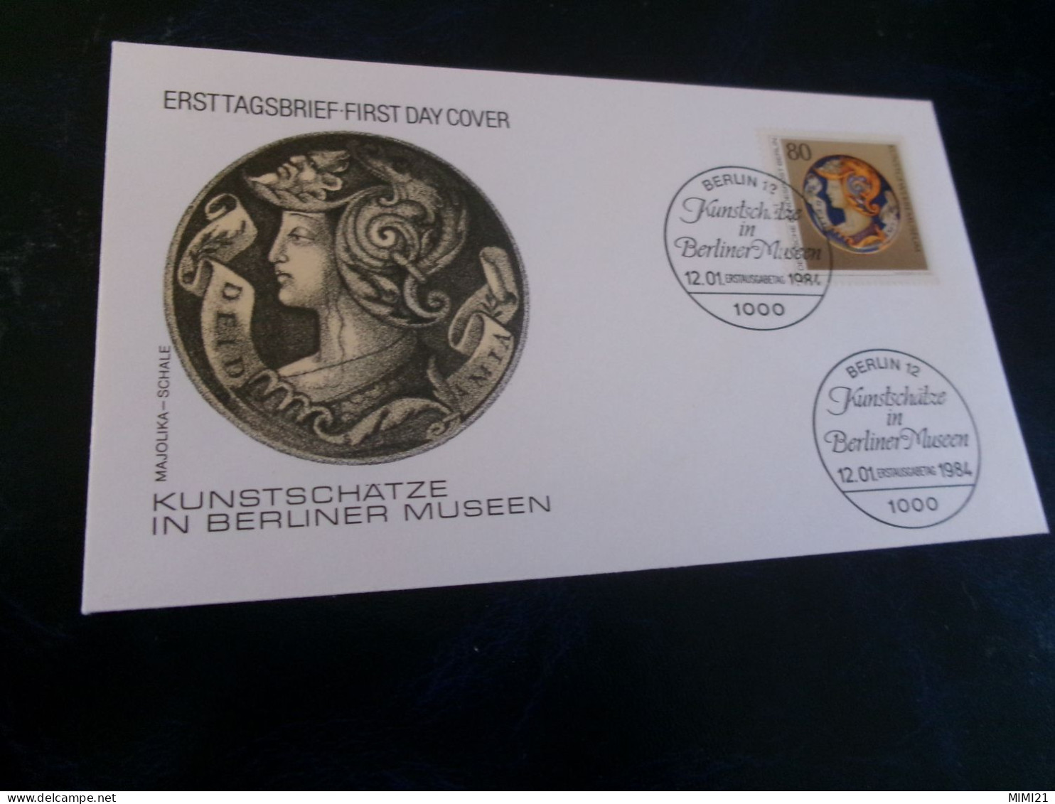 BELLE ENVELOPPE 1ER JOUR FDC "KUNSTSCHATZE IN BERLINER MUSEEN" ..CACHET BERLIN 12-01-1984 - 1981-1990