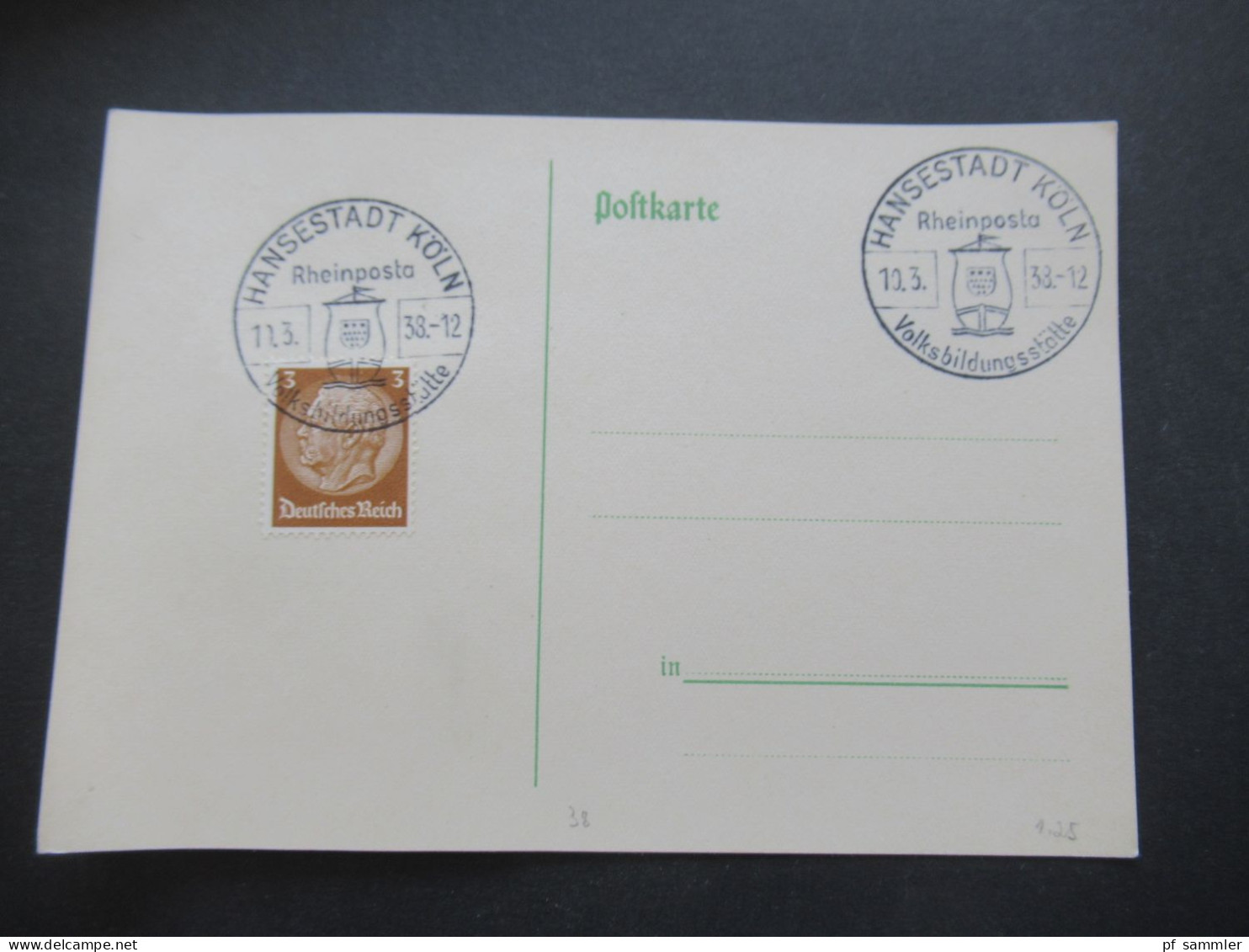 3.Reich 1937 / 1938 Blanko PK Mit Hindenburg Frankatur Insgesamt 50 Stück Verschiedene Sonderstempel! Propaganda Stempel - Lettres & Documents