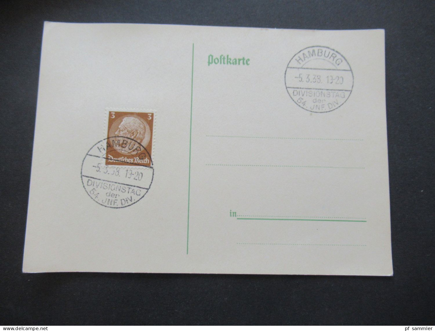 3.Reich 1937 / 1938 blanko PK mit Hindenburg Frankatur insgesamt 50 Stück verschiedene Sonderstempel! Propaganda Stempel