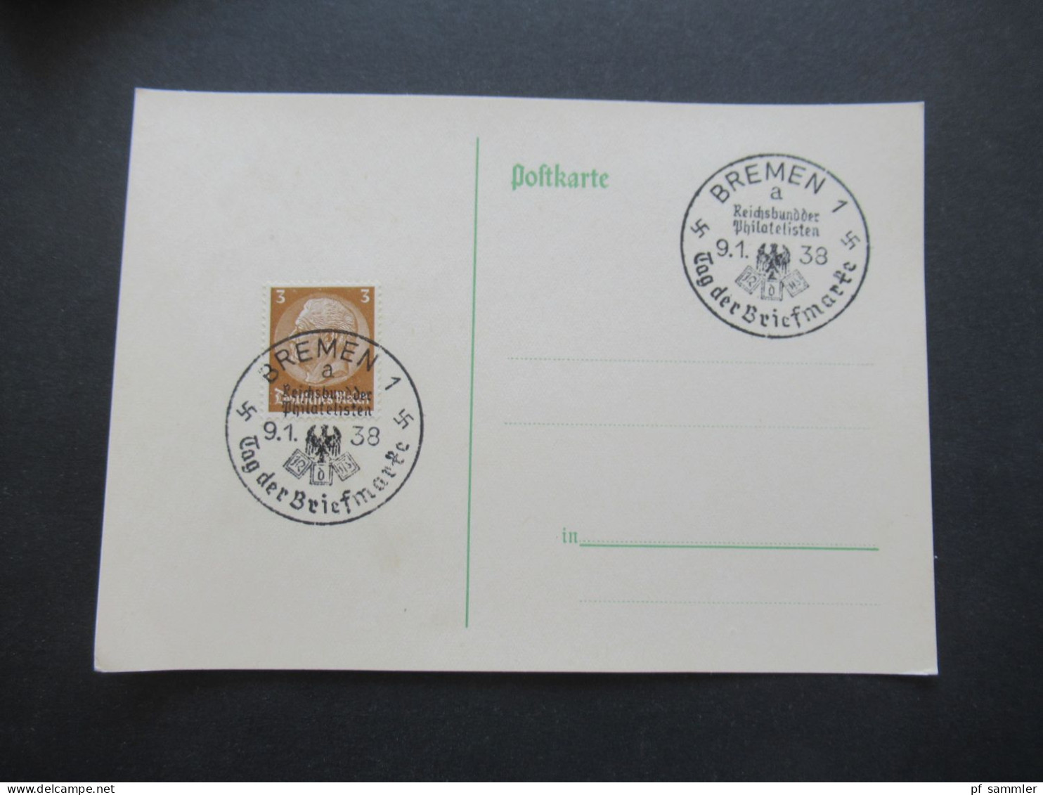 3.Reich 1937 / 1938 blanko PK mit Hindenburg Frankatur insgesamt 50 Stück verschiedene Sonderstempel! Propaganda Stempel