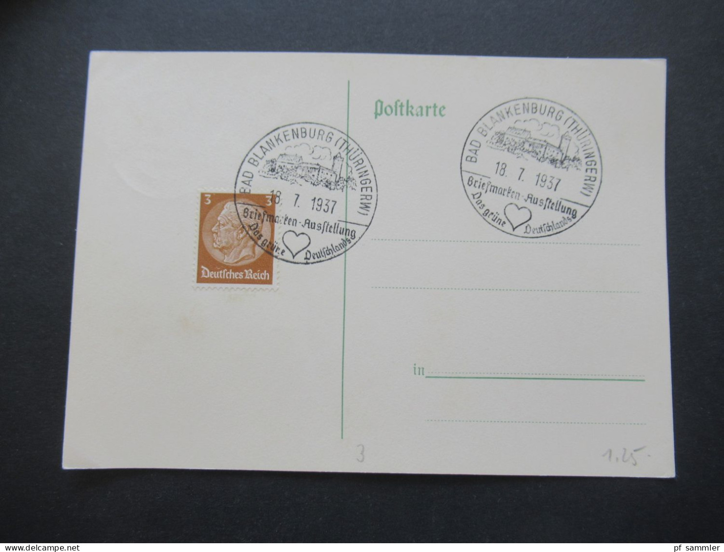 3.Reich 1937 / 1938 blanko PK mit Hindenburg Frankatur insgesamt 50 Stück verschiedene Sonderstempel! Propaganda Stempel