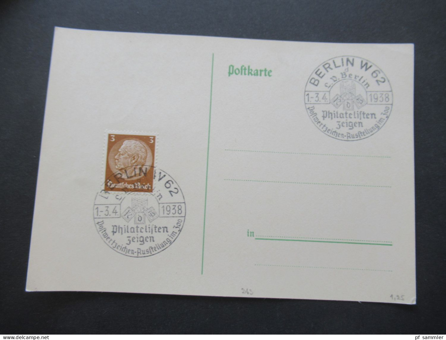 3.Reich 1937 / 1938 blanko PK mit Hindenburg Frankatur insgesamt 50 Stück verschiedene Sonderstempel! Propaganda Stempel