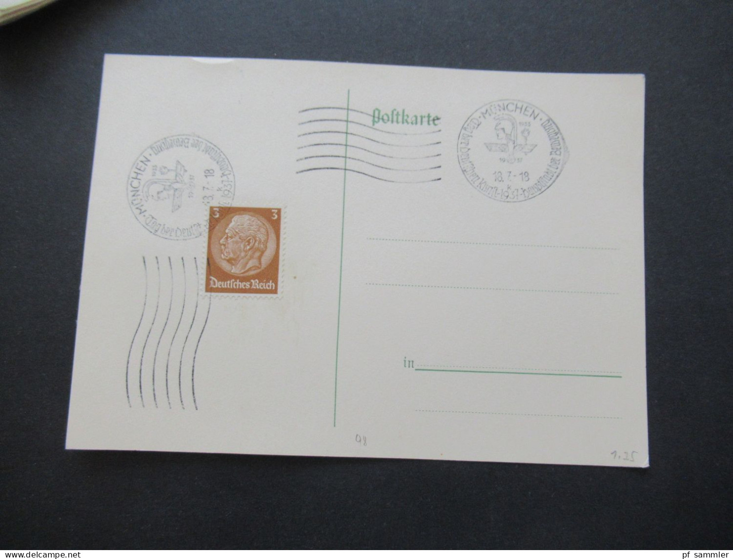 3.Reich 1937 / 1938 blanko PK mit Hindenburg Frankatur insgesamt 50 Stück verschiedene Sonderstempel! Propaganda Stempel