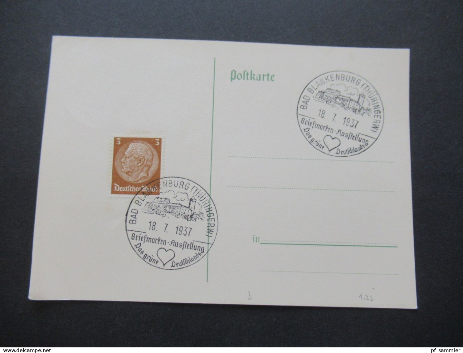 3.Reich 1937 / 1938 blanko PK mit Hindenburg Frankatur insgesamt 50 Stück verschiedene Sonderstempel! Propaganda Stempel