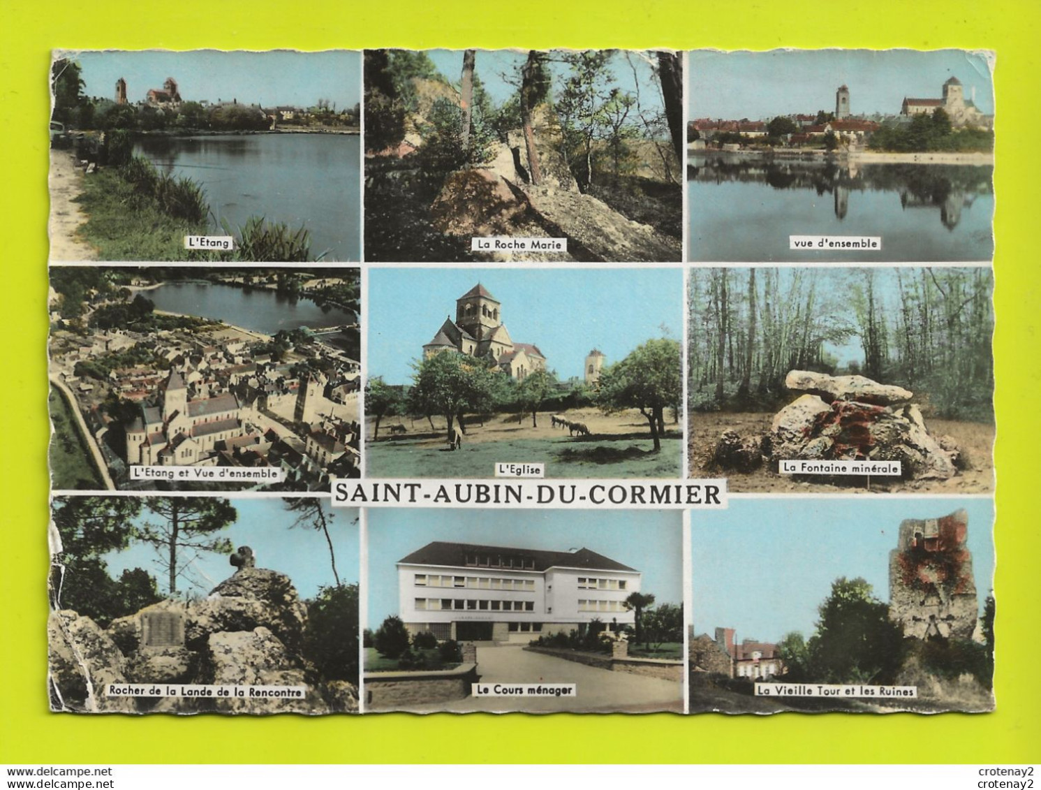 35 SAINT AUBIN DU CORMIER Multivues Vers Fougères En 1970 N°SH Carte Dentelée Etang Fontaine Le Cours Ménager - Fougeres
