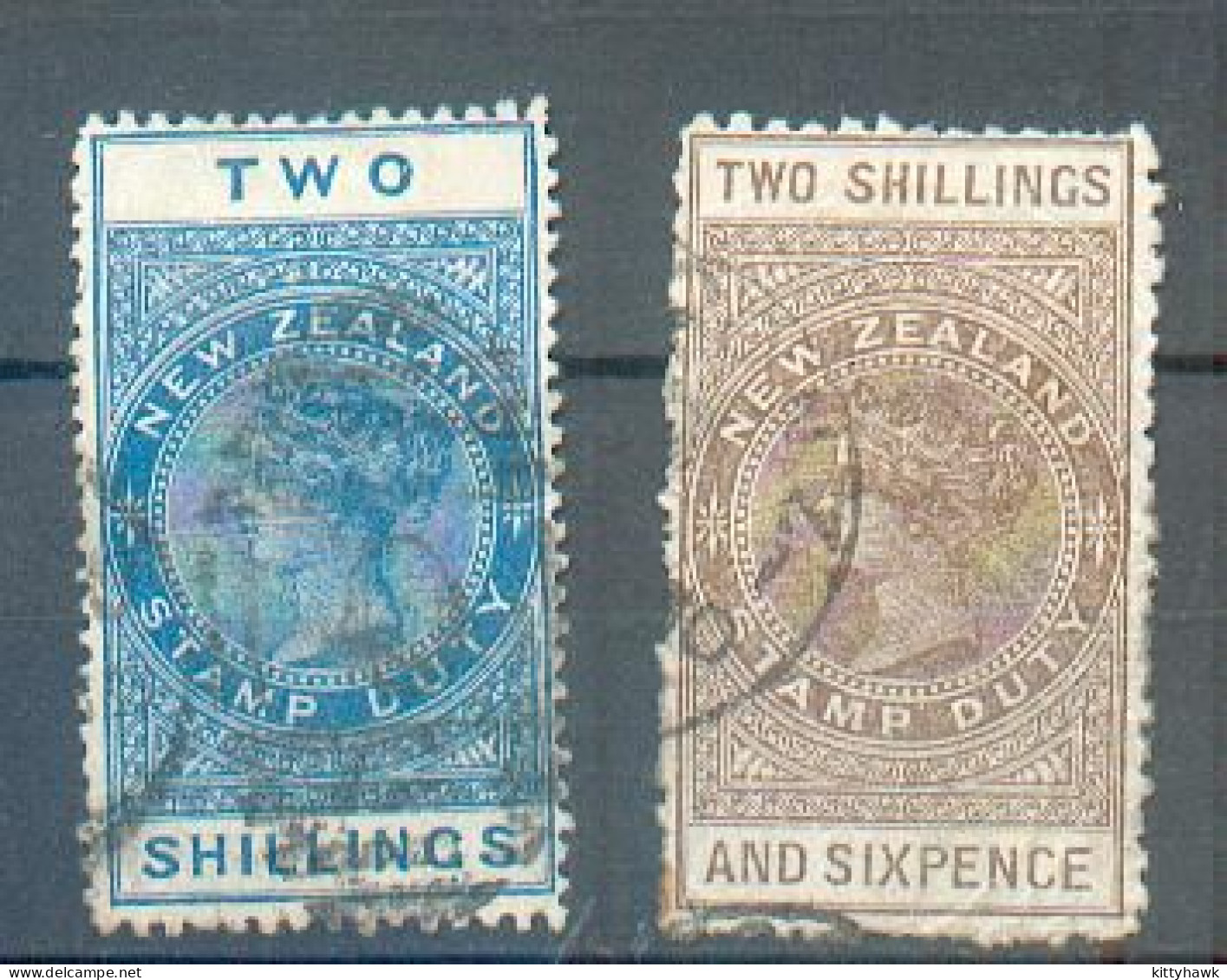 D 27 - N. Z. - YT TF 5 Et 6 ° Obli - Dentelure YT 6 Approximative - Postal Fiscal Stamps