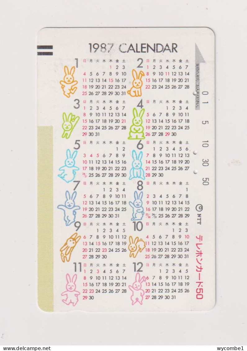 JAPAN  - 1987 Calendar  Magnetic Phonecard - Japan