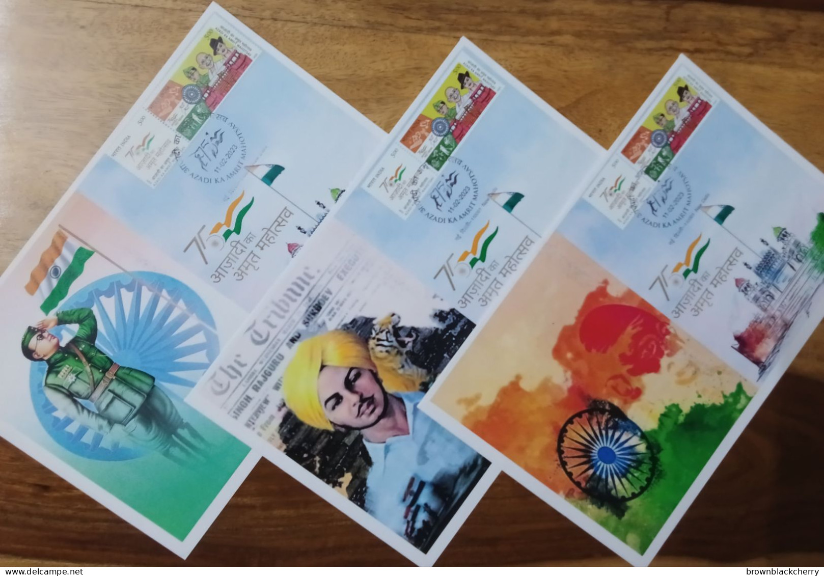 Gandhi Bose Bhagat Singh Cmplt Set Of Fdc India Indien Inde 2023 - Covers & Documents