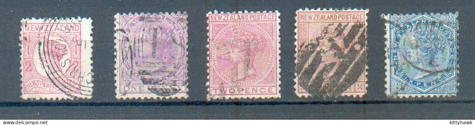 D 40 - N. Z. - YT 51-52-53-55-56 ° Obli - Fil étoile NZ - Used Stamps