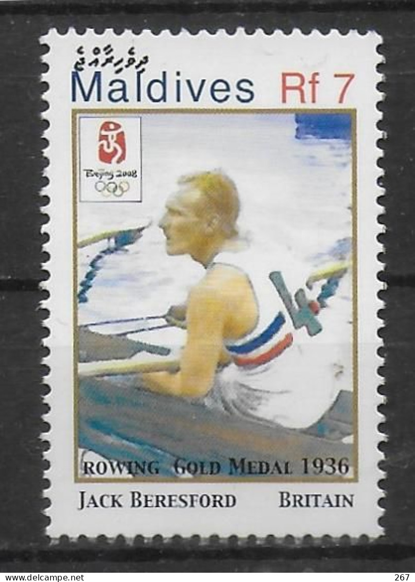 MALDIVES  N° 3850   * *  Jo 2008  Aviron  Jack Beresford - Rudersport