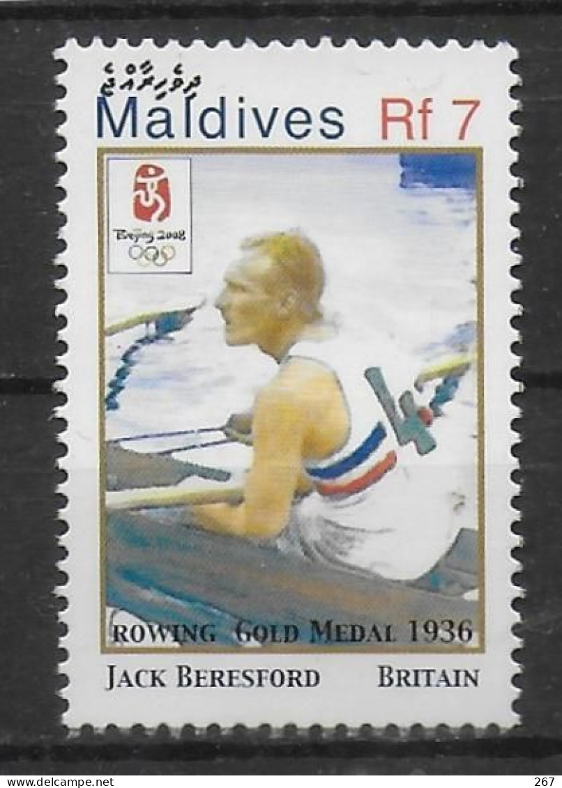 MALDIVES  N° 3850   * *  Jo 2008  Aviron  Jack Beresford - Aviron