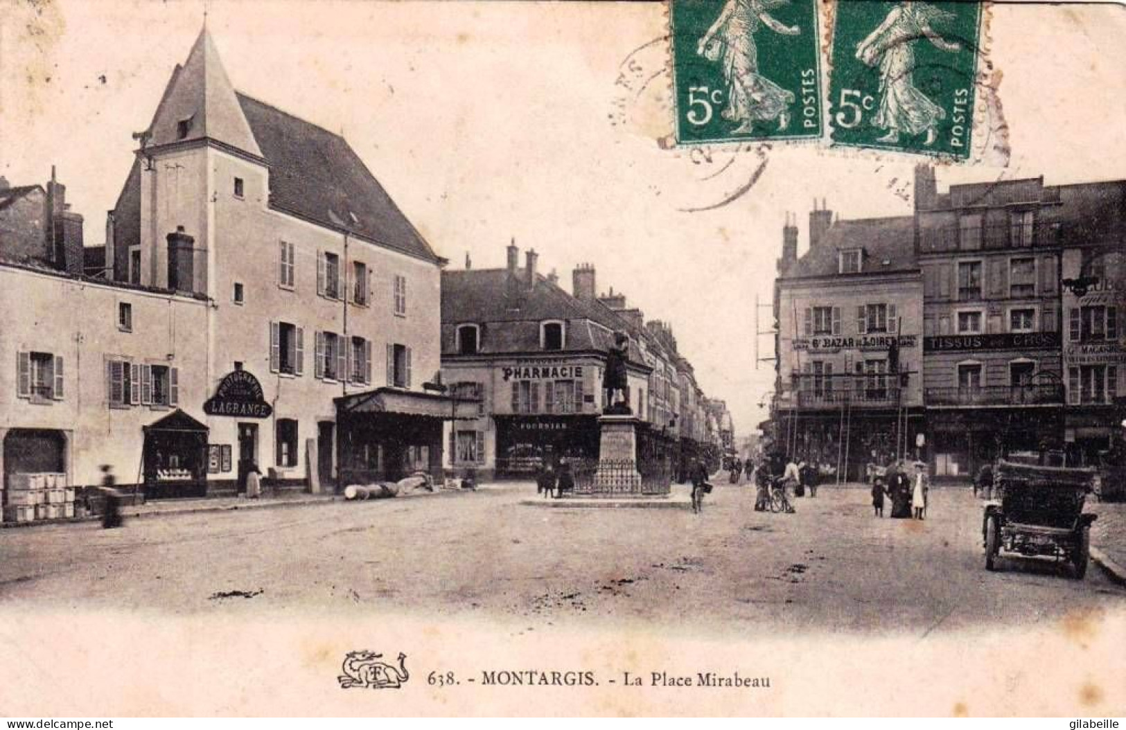 45 - Loiret -  MONTARGIS - La Place Mirabeau - Pharmacie - Montargis
