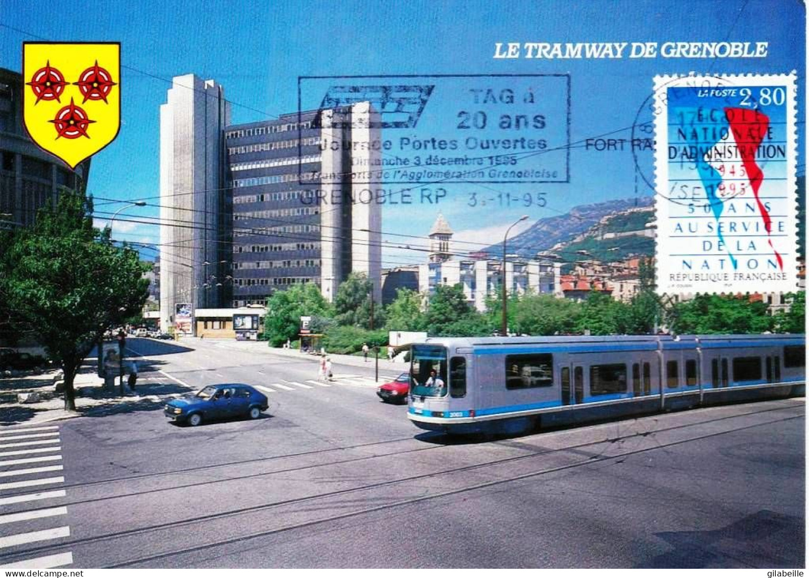 38 - Isere -  GRENOBLE - Le Tramway - Le Fort Rabot - Le Centre PTT - La Bibliotheque Municipale - Grenoble
