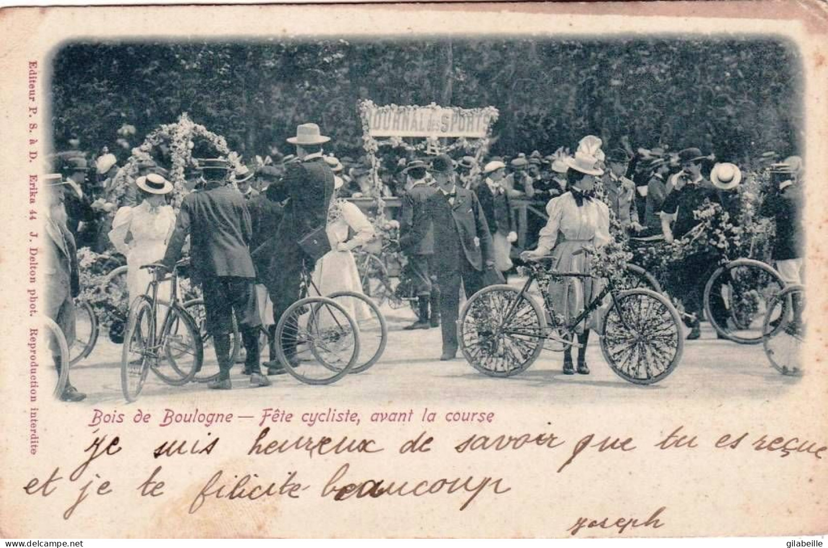 75 - PARIS 16 - Bois De Boulogne - Fete Cycliste Avant La Course   - Arrondissement: 16
