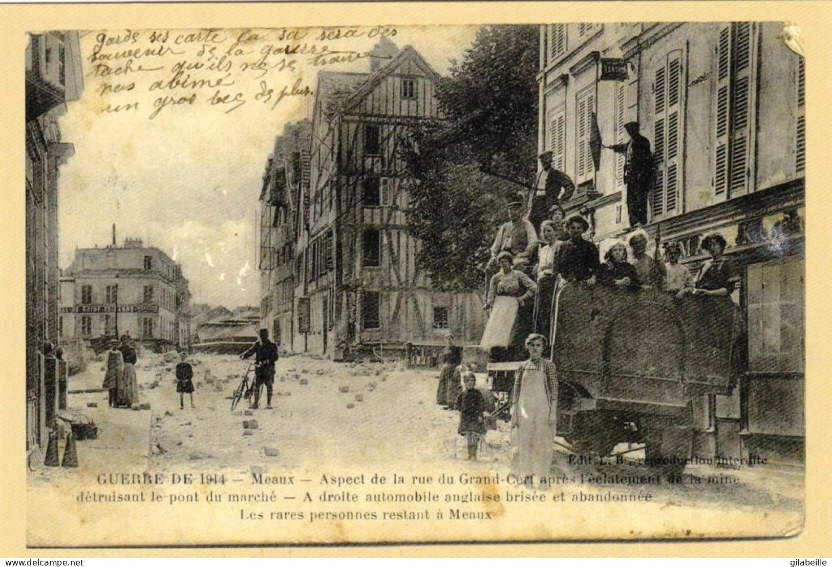 77 - Seine Et Marne -  MEAUX - Musée De La Guerre - Guerre 1914 - La Rue Du Grand Cerf Apres L Explosion De La Mine - Meaux