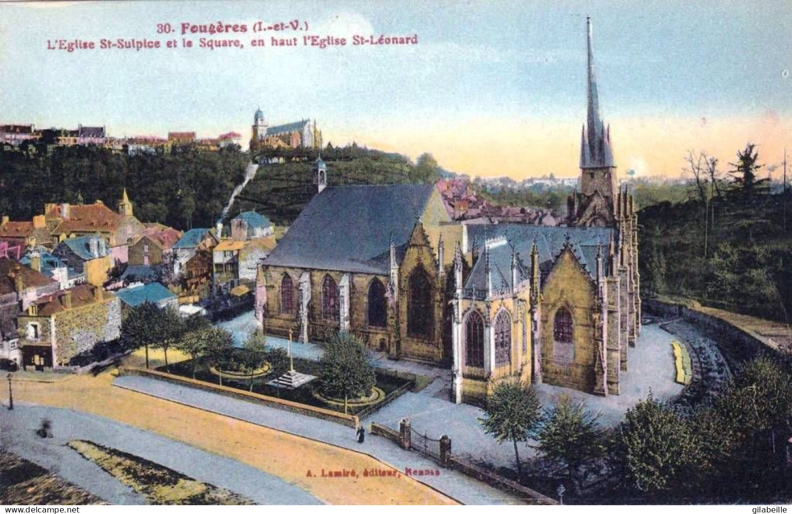 35 - Ille Et Vilaine - FOUGERES -  L église Saint Sulpice Et Le Square - Fougeres