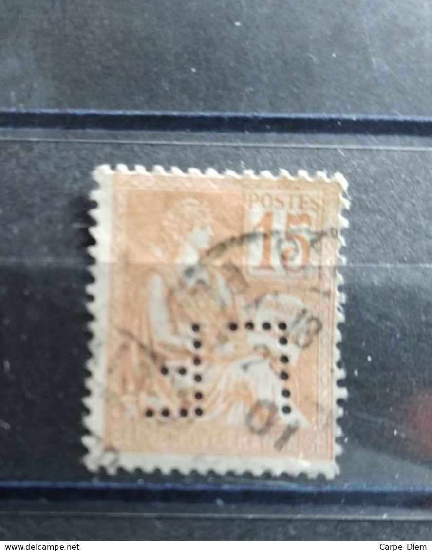 FRANCE TIMBRE LF 56 INDICE 5 SUR 117 PERFORE PERFORES PERFIN PERFINS PERFORATION PERCE LOCHUNG - Used Stamps