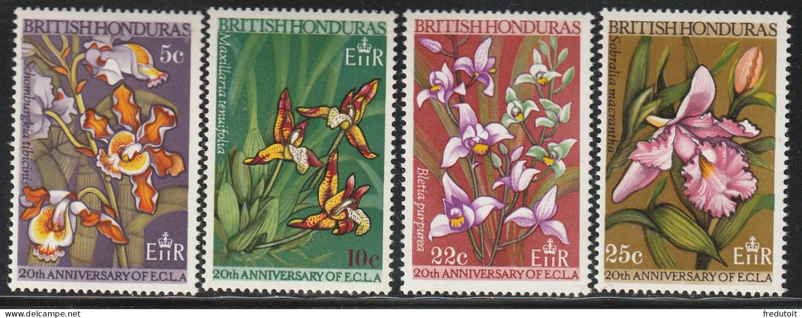 HONDURAS Britannique - N°211/4 ** (1968) Orchidées - British Honduras (...-1970)