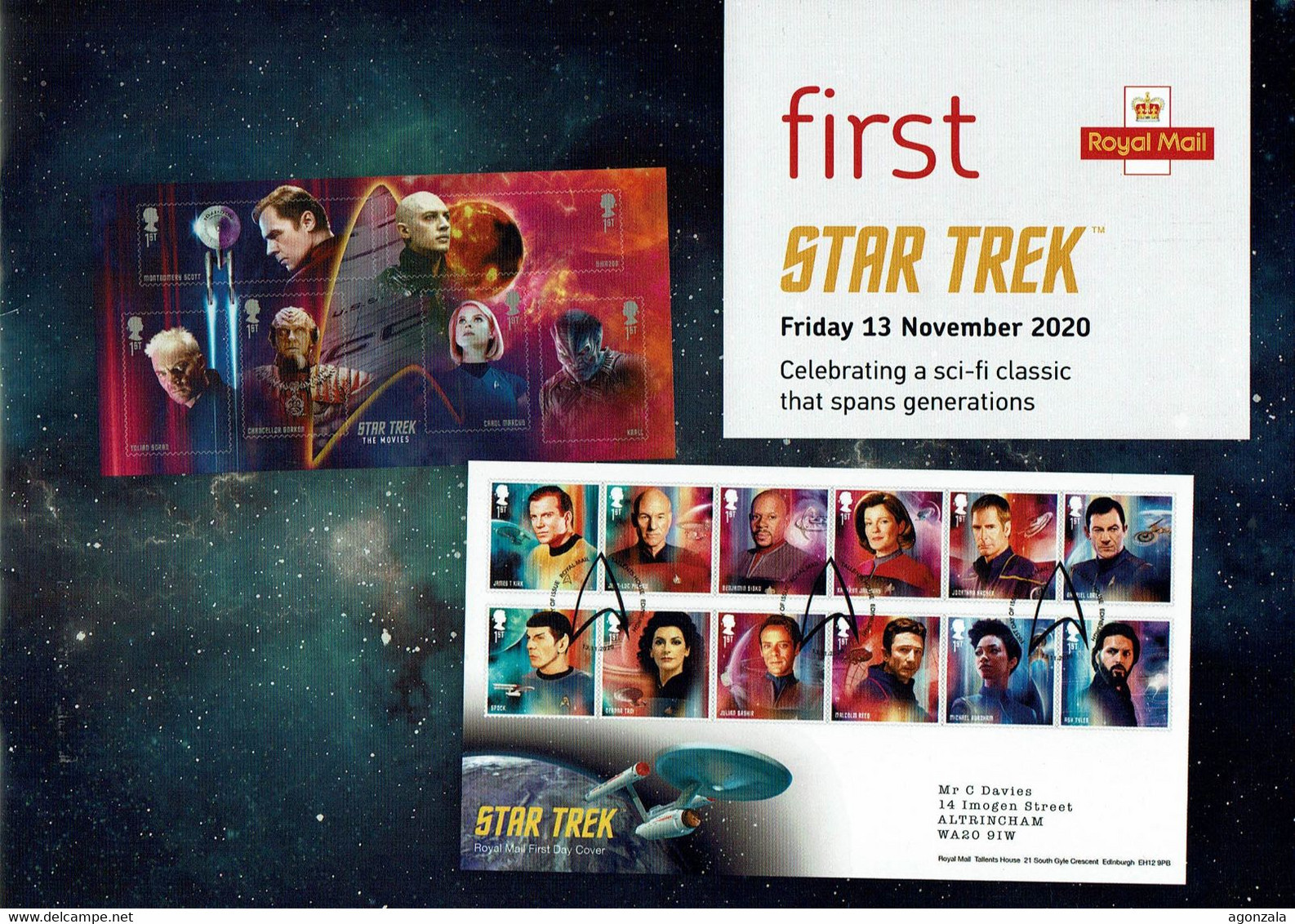 ROYAL MAIL COMMUNICATION STAMPS TIMBRES EMISSION 2020 SCI-FI STAR TREK - Kino