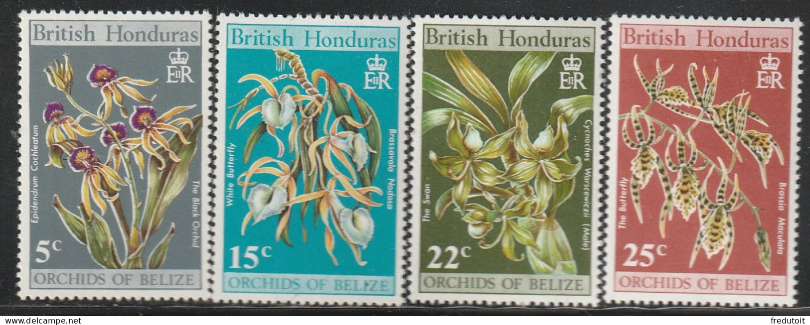 HONDURAS Britannique - N°245/8 ** (1970) Orchidées - Brits-Honduras (...-1970)