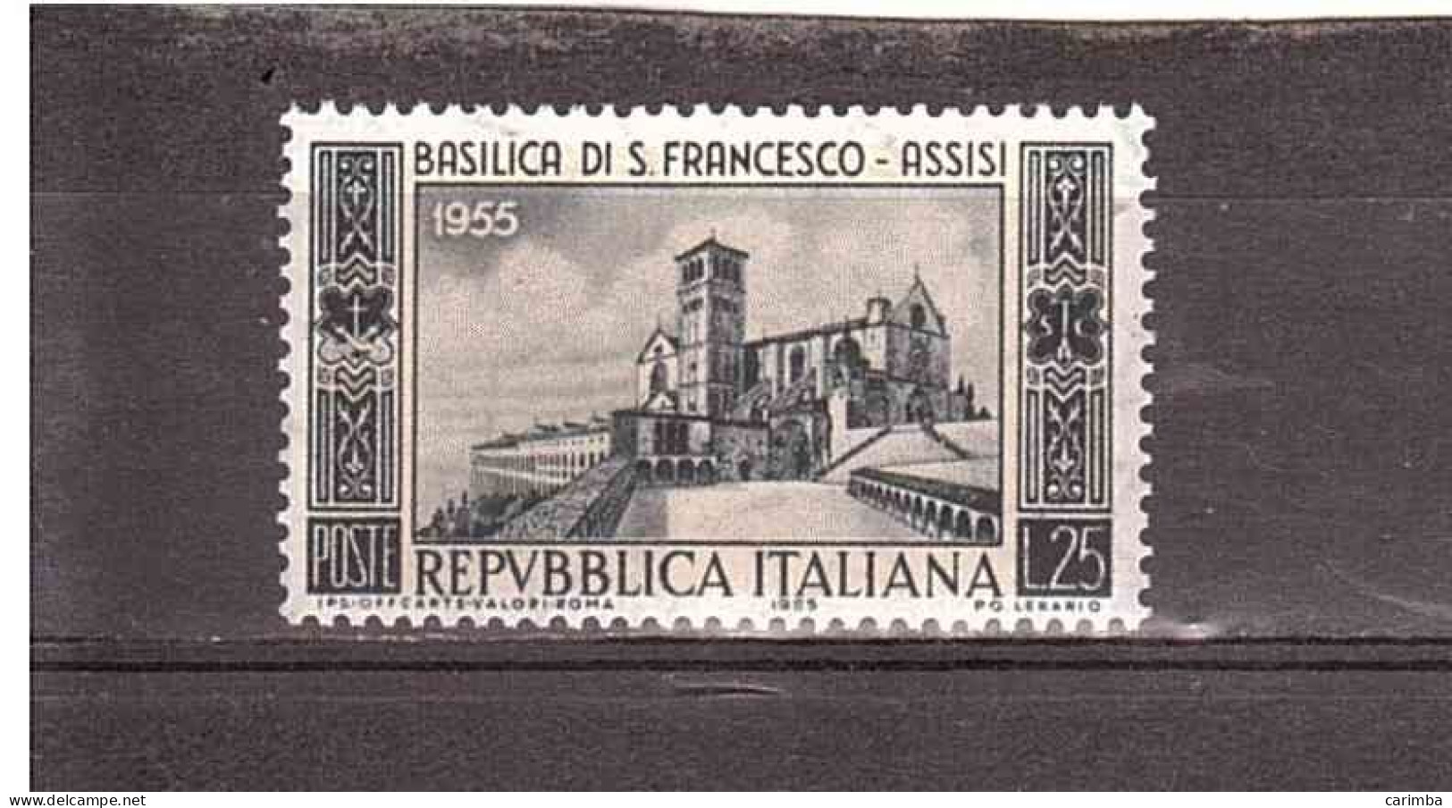 1955 L.25 BASILICA S.FRANCESCO ASSISI - 1946-60: Mint/hinged