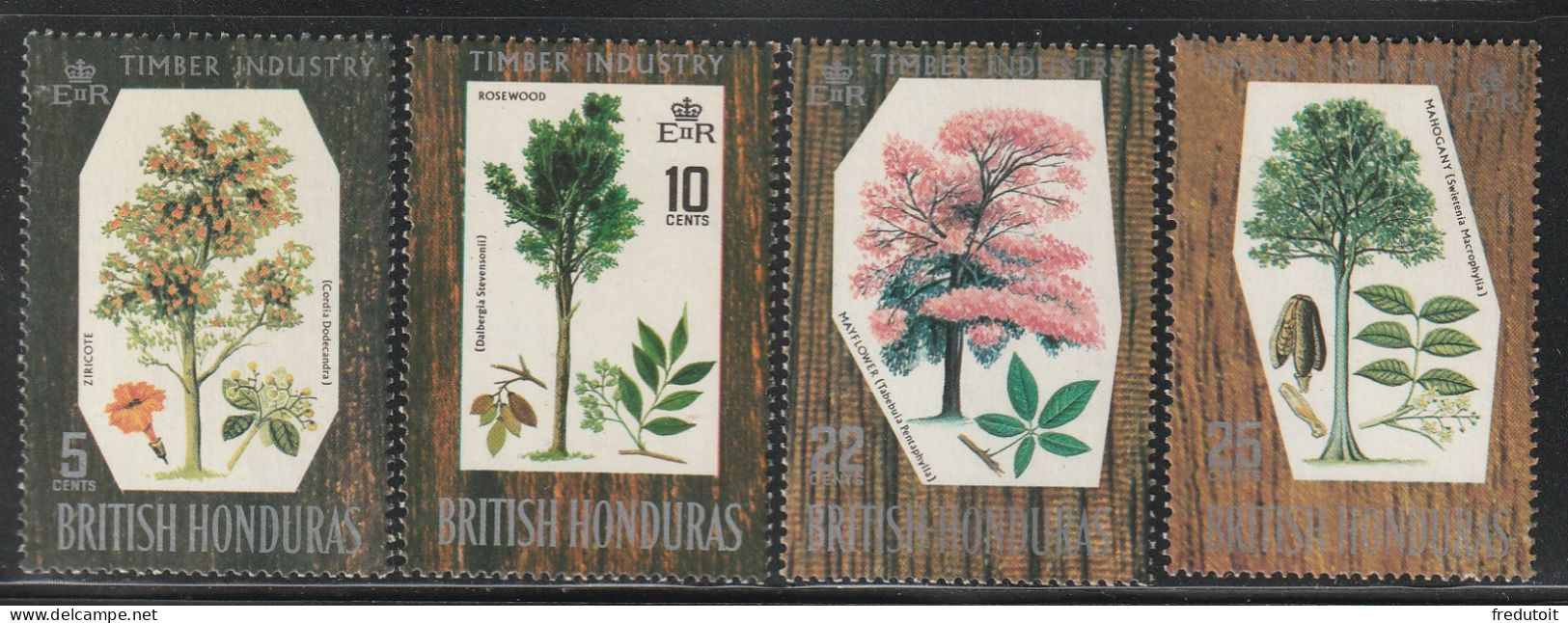 HONDURAS Britannique - N°233/6 ** (1969) Arbres - Britisch-Honduras (...-1970)