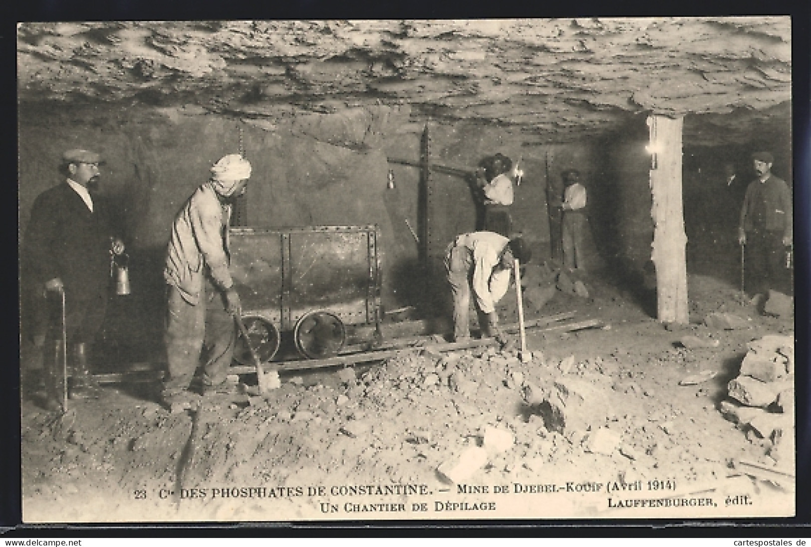 CPA Djebel-Kouif, Mine De Djebel-Kouif, Cie Des Phosphates De Constantine, Un Chantier De Dépilage, Bergbau  - Algerien