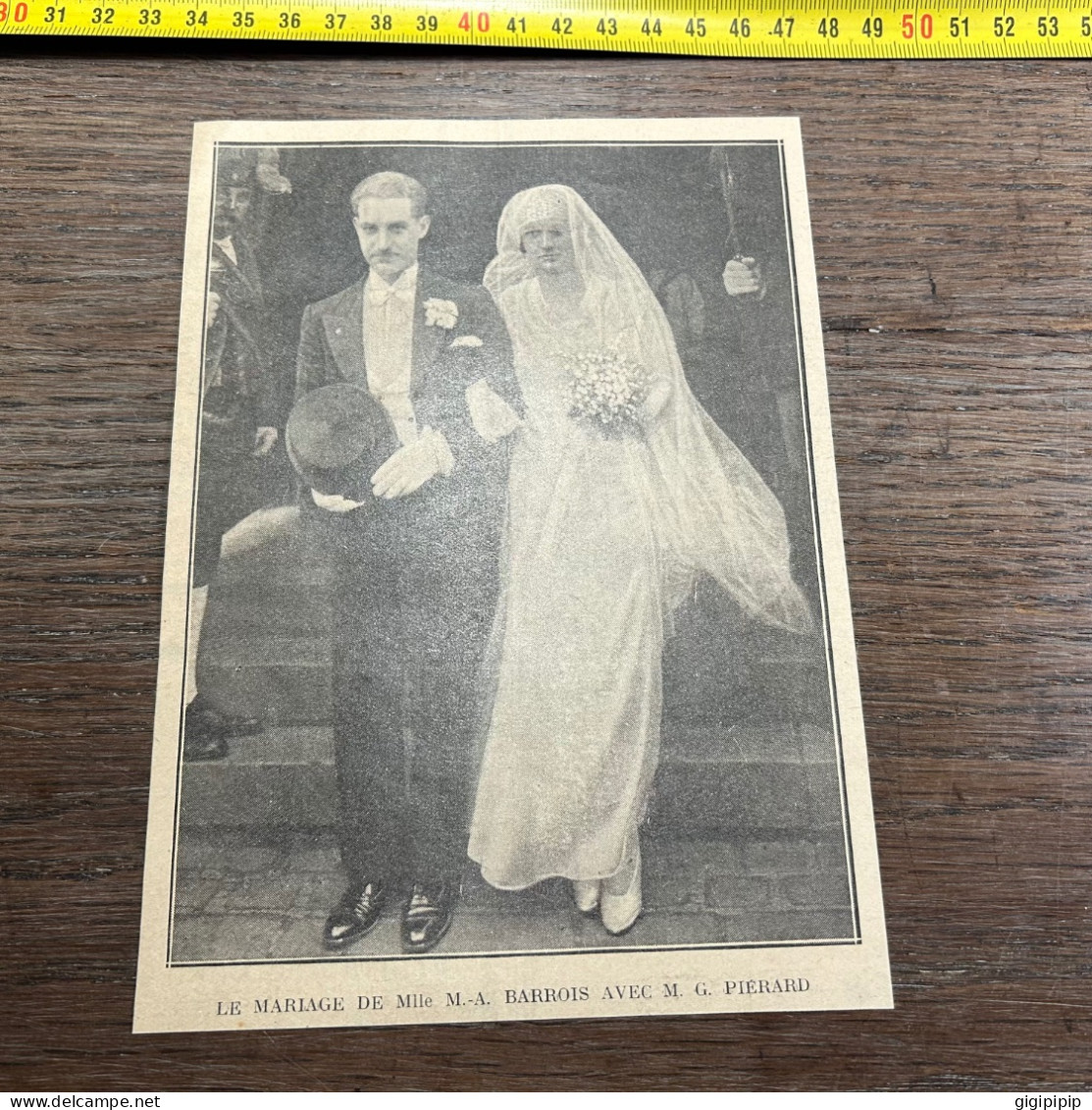 1930 GHI20 MARIAGE DE Marie-Antoinette BARROIS AVEC Gabriel PIERARD à Notre-Dame De Consolation, à Lille, - Collections