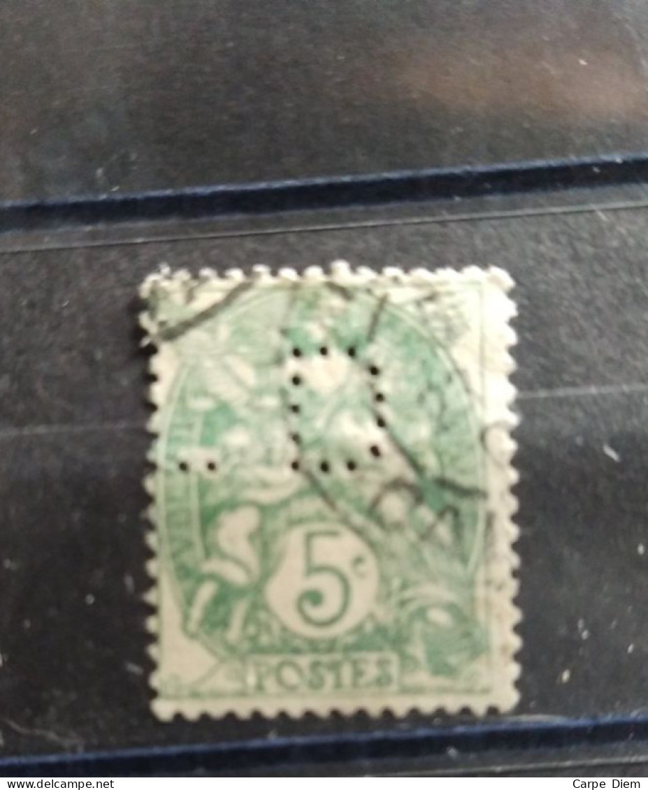 FRANCE TIMBRE LD 34 INDICE 6 SUR 111 PERFORE PERFORES PERFIN PERFINS PERFORATION PERCE LOCHUNG - Used Stamps