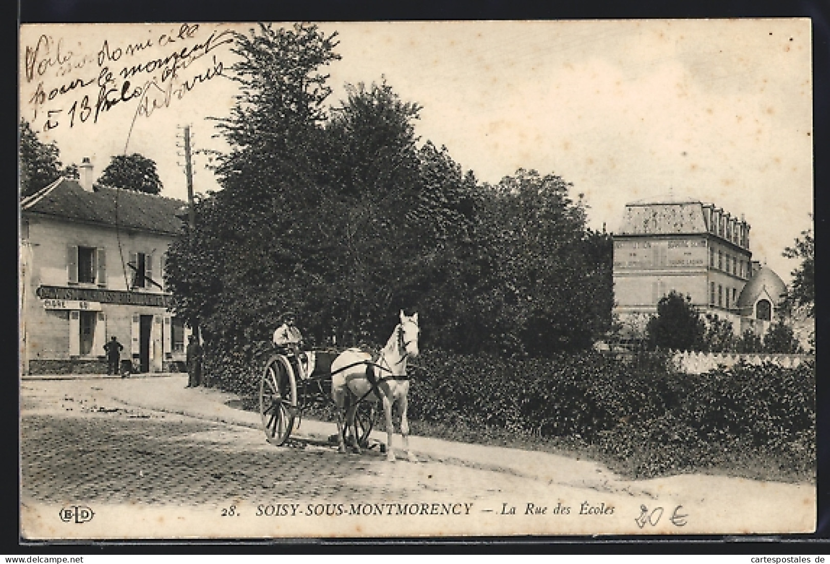 CPA Soisy-sous-Montmorency, La Rue Des Écoles  - Soisy-sous-Montmorency