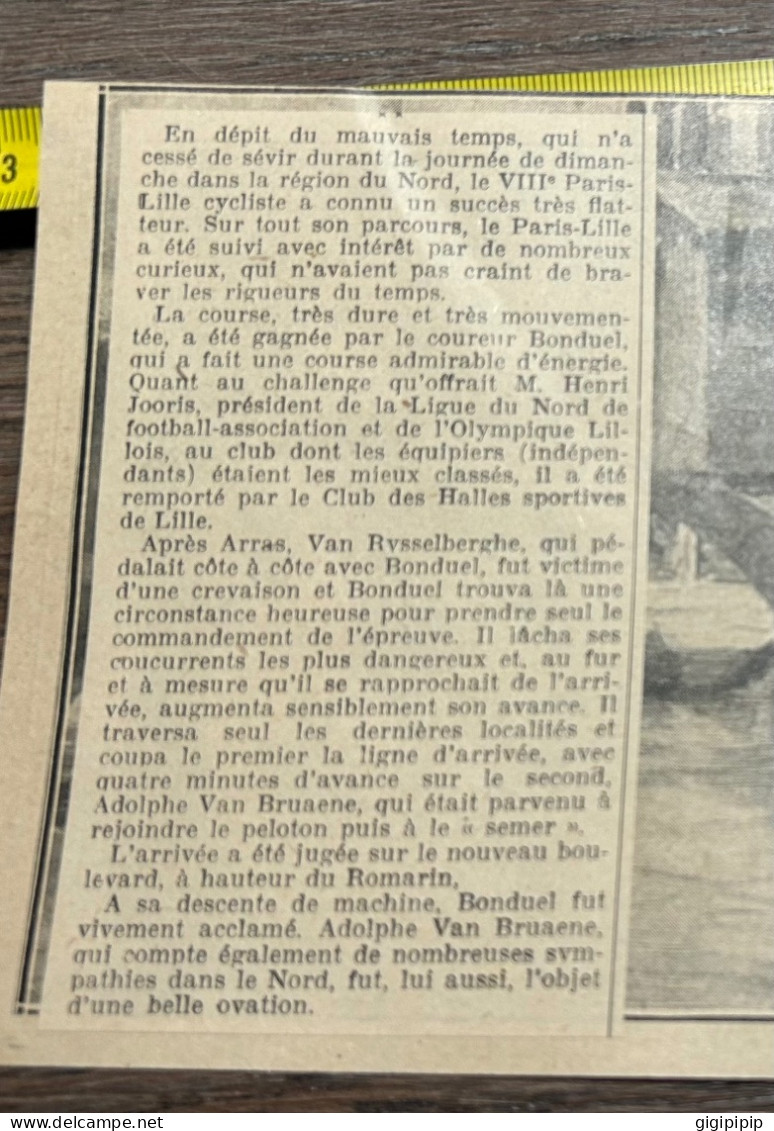 1930 GHI20 DÉPART DE LA COURSE PARIS-LILLE, A SAINT-DENIS BONDUEL - Collections