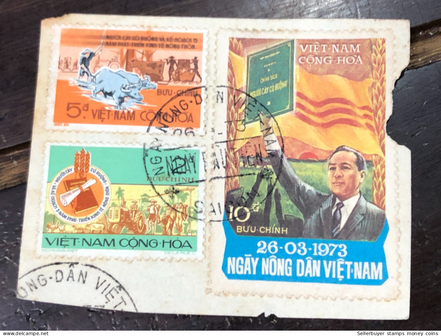 VIET NAM SOUTH F D C 1973 NGAY NONG DAN VIET NAM -PCS - Vietnam