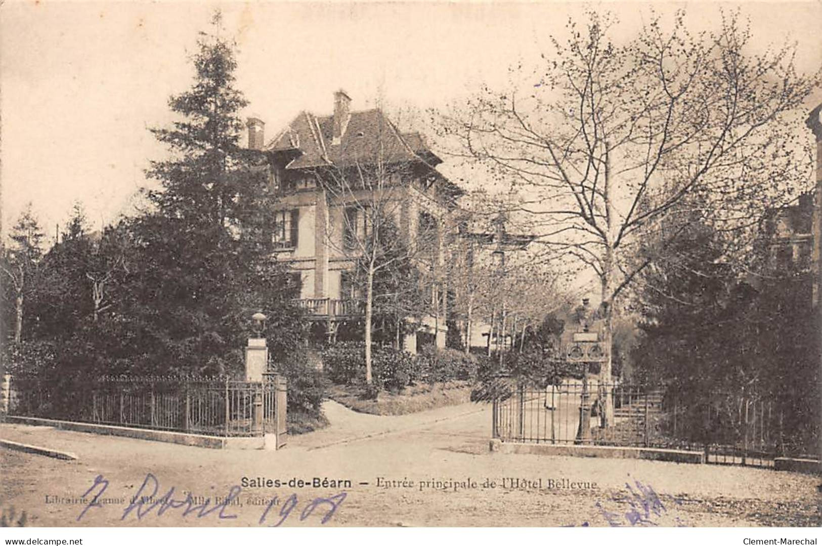 SALIES DE BEARN - Entrée Principale De L'Hôtel Bellevue - Très Bon état - Salies De Bearn