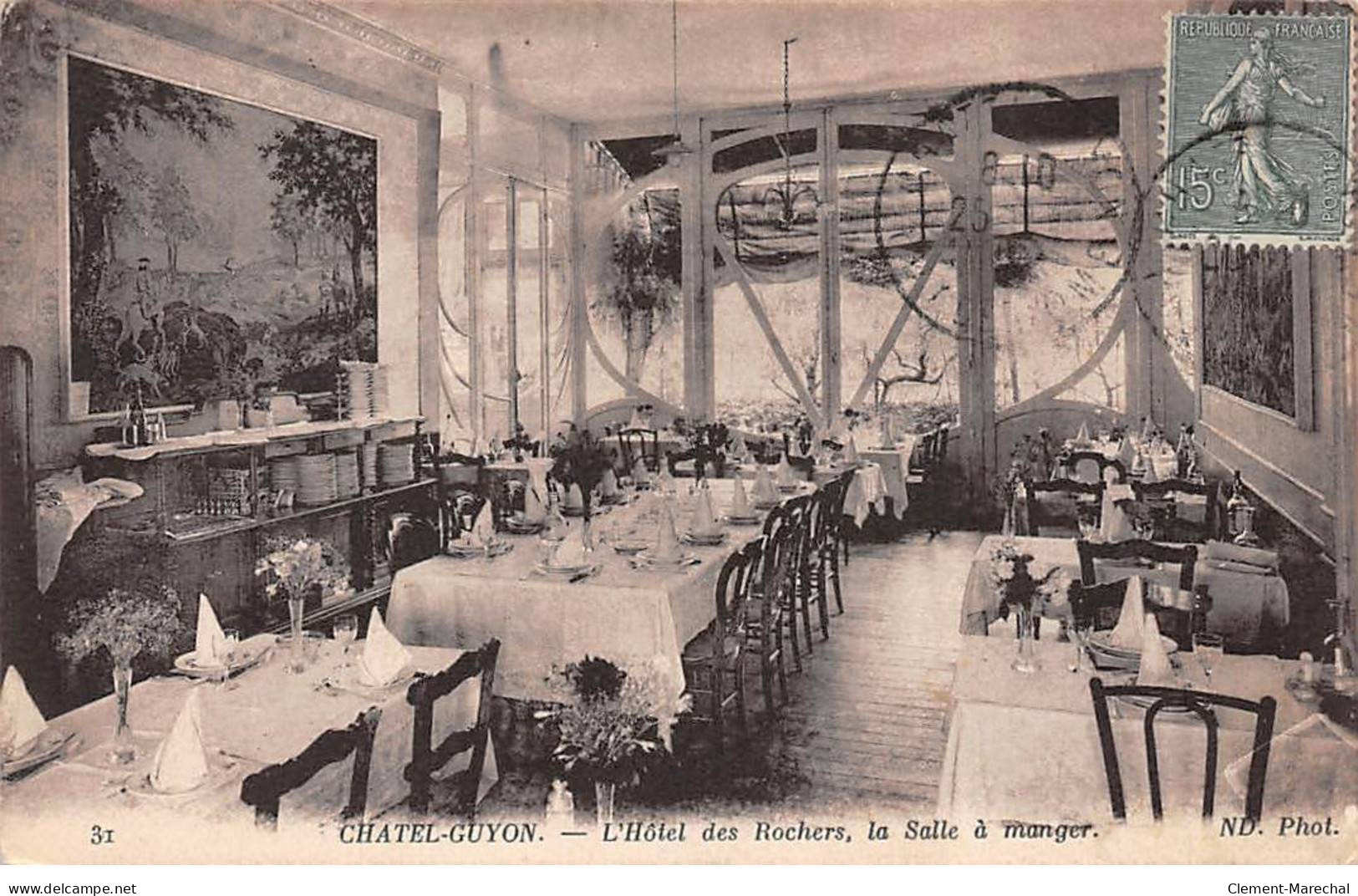 CHATEL GUYON - L'Hôtel Des Rochers, La Salle à Manger - Très Bon état - Châtel-Guyon