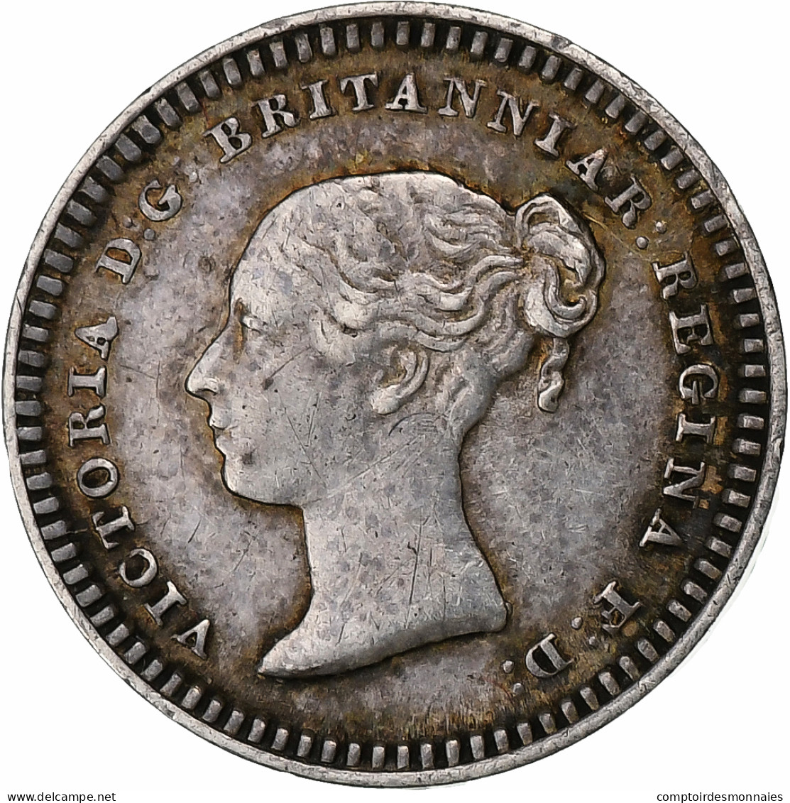 Royaume-Uni, Victoria, 1 1/2 Pence, 1843, Londres, Argent, TTB, Spink:3915 - F. 3 Pence
