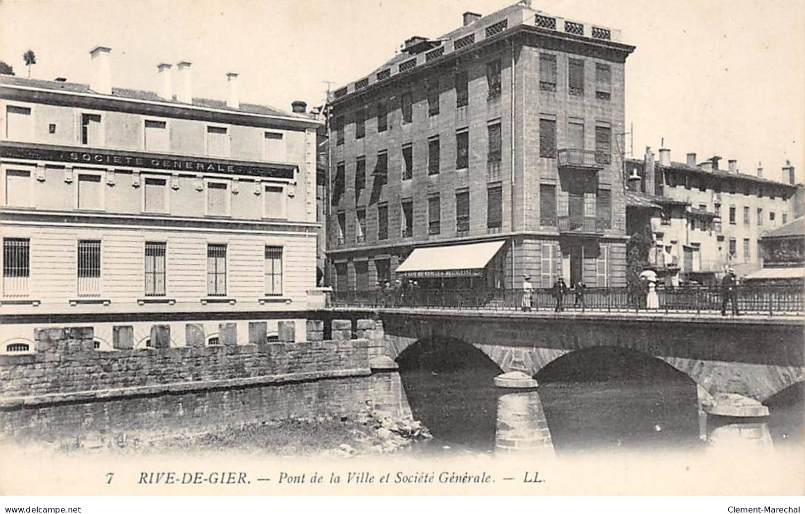 RIVE DE GIER - Pont De La Ville Et Société Générale - Très Bon état - Rive De Gier