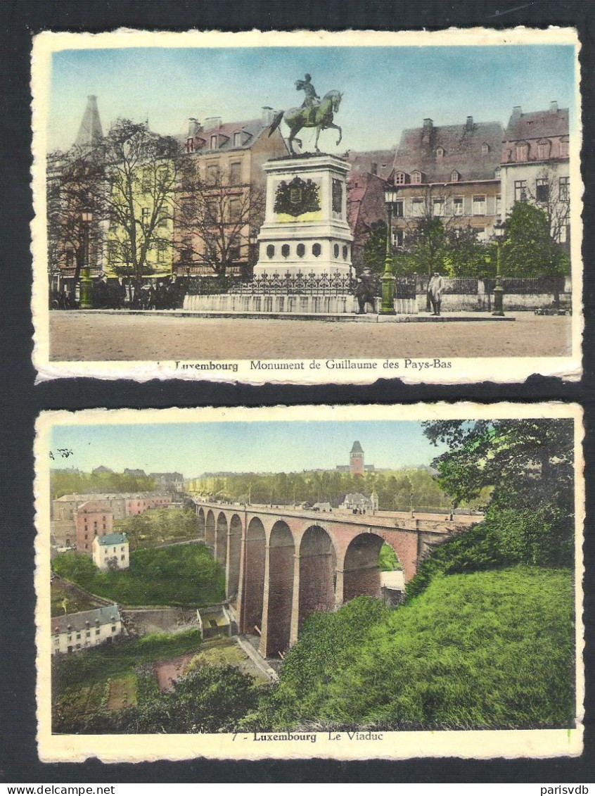 LUXEMBOURG -   LUXEMBOURG  LE VIADUC / MONUMENT GUILLAUME DES PAYS-BAS- 2 CPA  (L 170) - Luxemburg - Stad