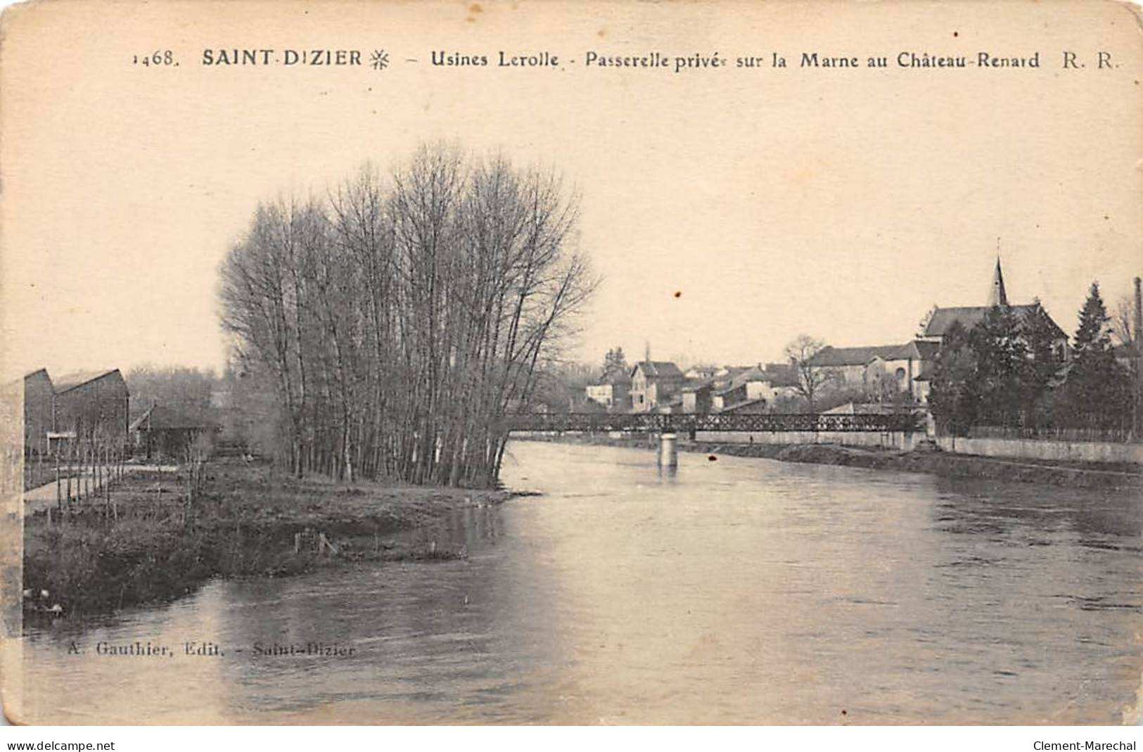 SAINT DIZIER - Usines Lerolle - Passerelle Privé Sur La Marne Au Château Renard - état - Saint Dizier